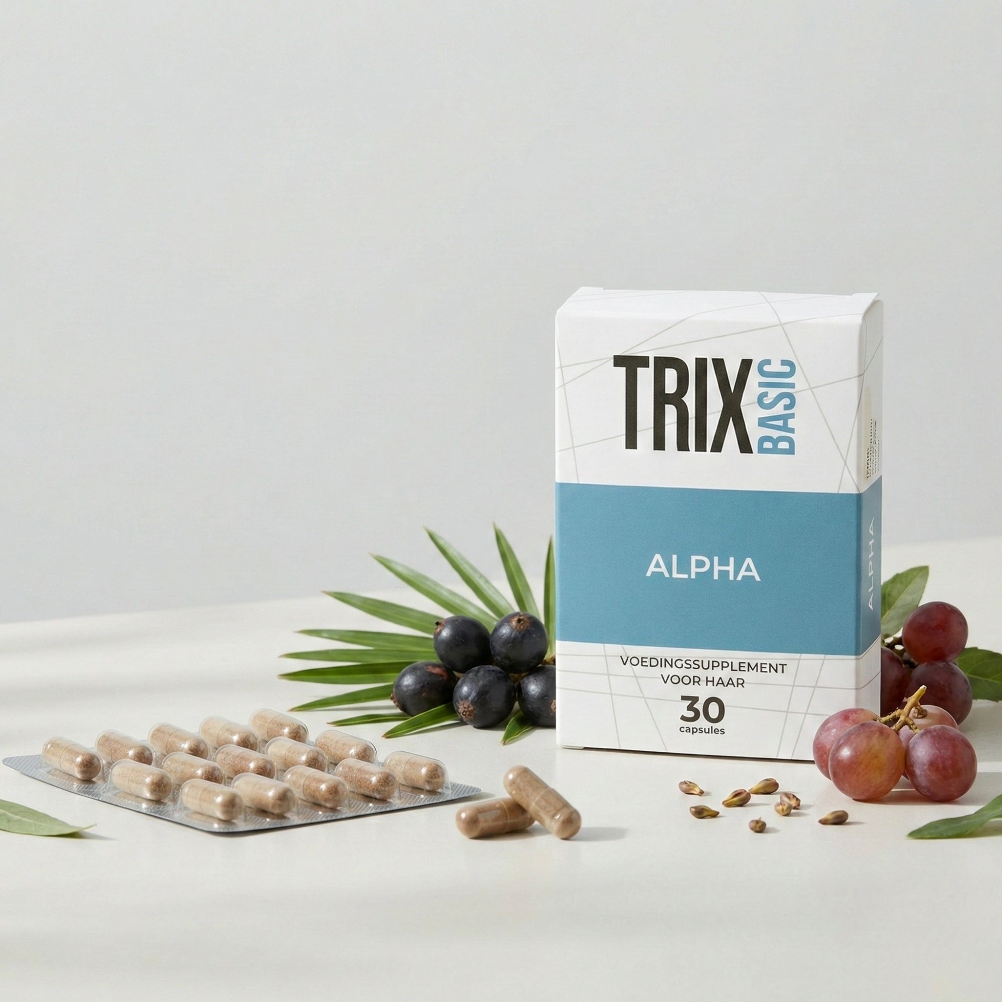 TRIX Basic Alpha con ingredientes botánicos y cápsulas