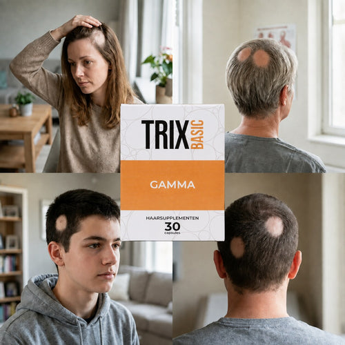 TRIX Basic Gamma para zonas de calvicie localizadas compatibles con alopecia areata en hombres y mujeres.