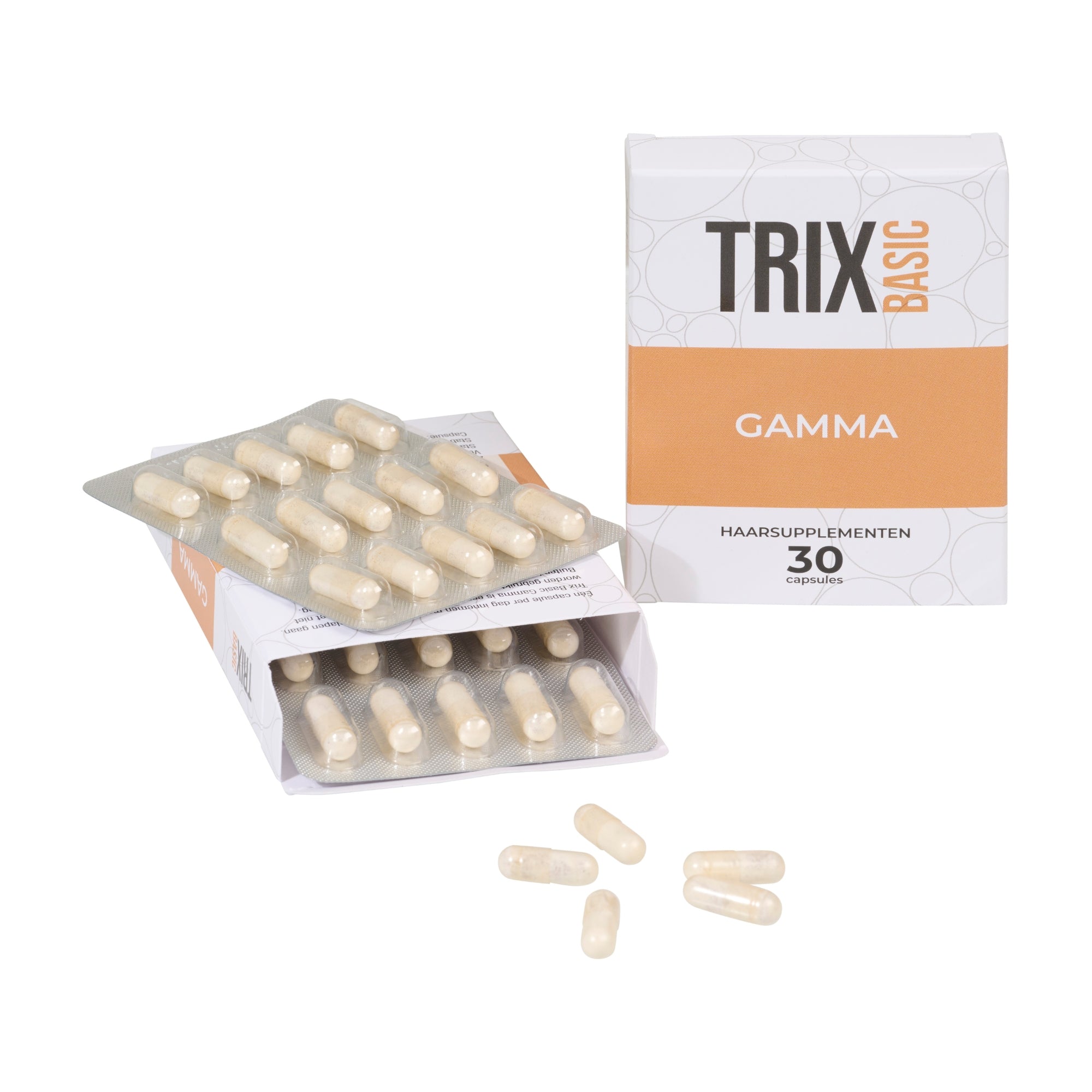 Envase de TRIX Basic Gamma con blíster y cápsulas