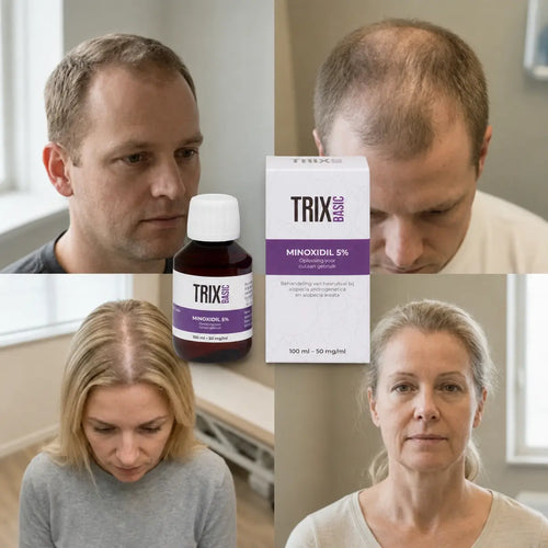 TRIX Basic Minoxidil 5 % para cabello con adelgazamiento hereditario.
